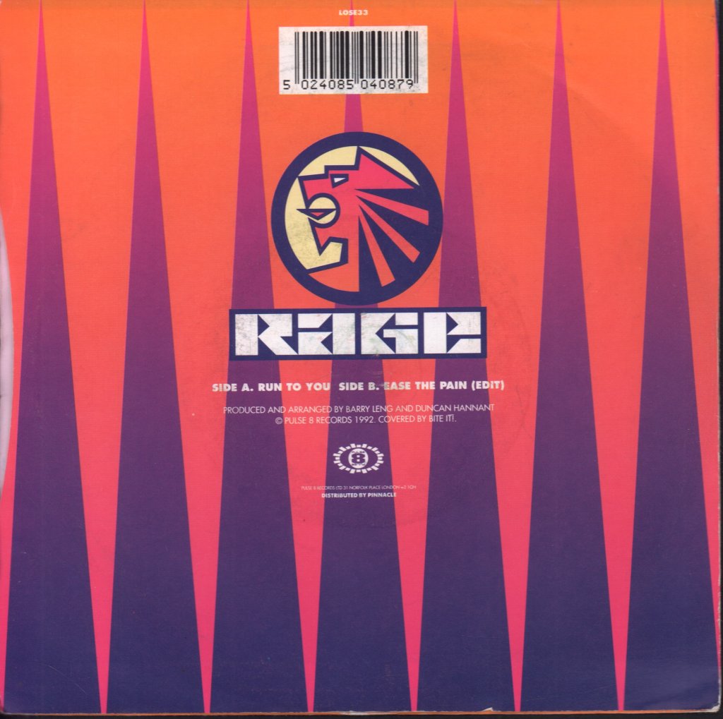Rage (90'S Dance Artist) - Run To You - 7 Inch