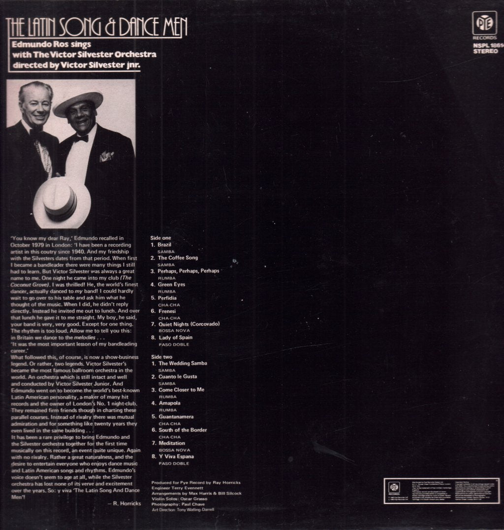Edmundo Ros And Victor Silvester Jnr. - Latin Song & Dance Men - Lp