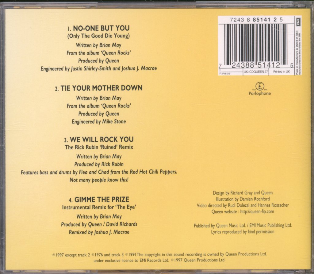 Queen - No-One But You / Tie Your Mother Down - Cd
