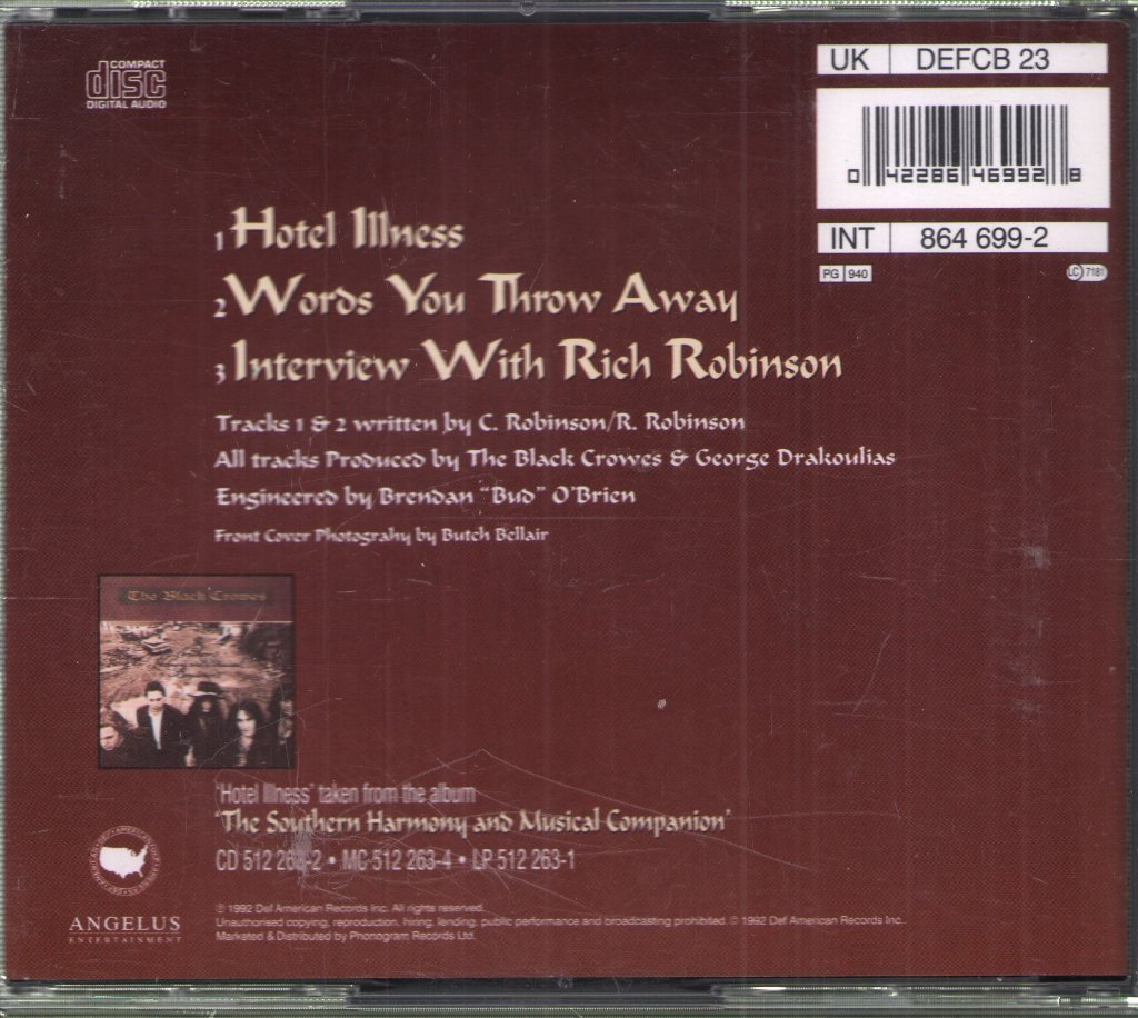 Black Crowes - Hotel Illness - Cd