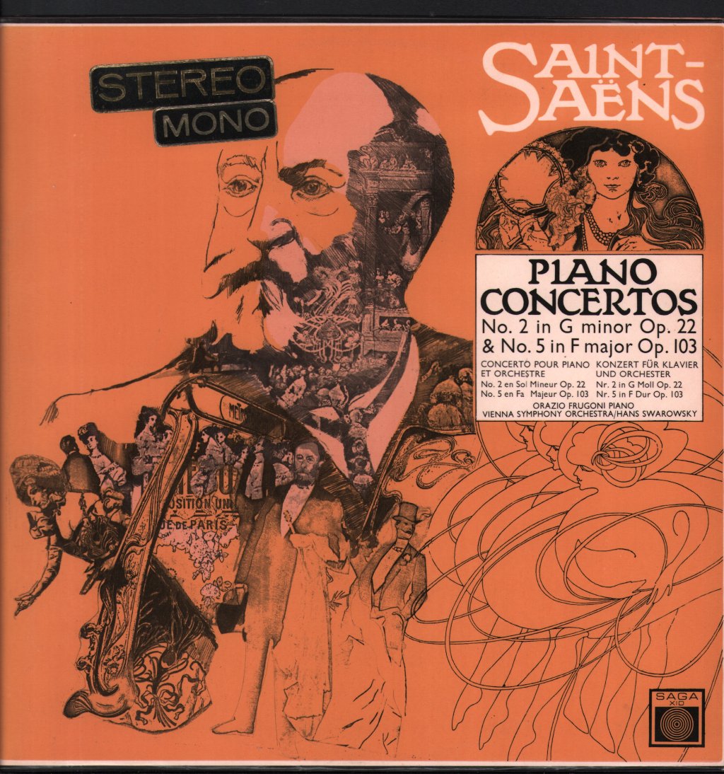 Orazio Frugoni / Hans Swarowsky / Vienna Symphony Orchestra - Saint-Saens - Piano Concertos No. 2 In G Minor Op. 22 & No. 5 In F Major Op. 103 - Lp