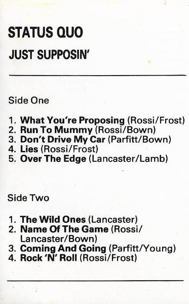 Status Quo - Just Supposin'... - Cassette