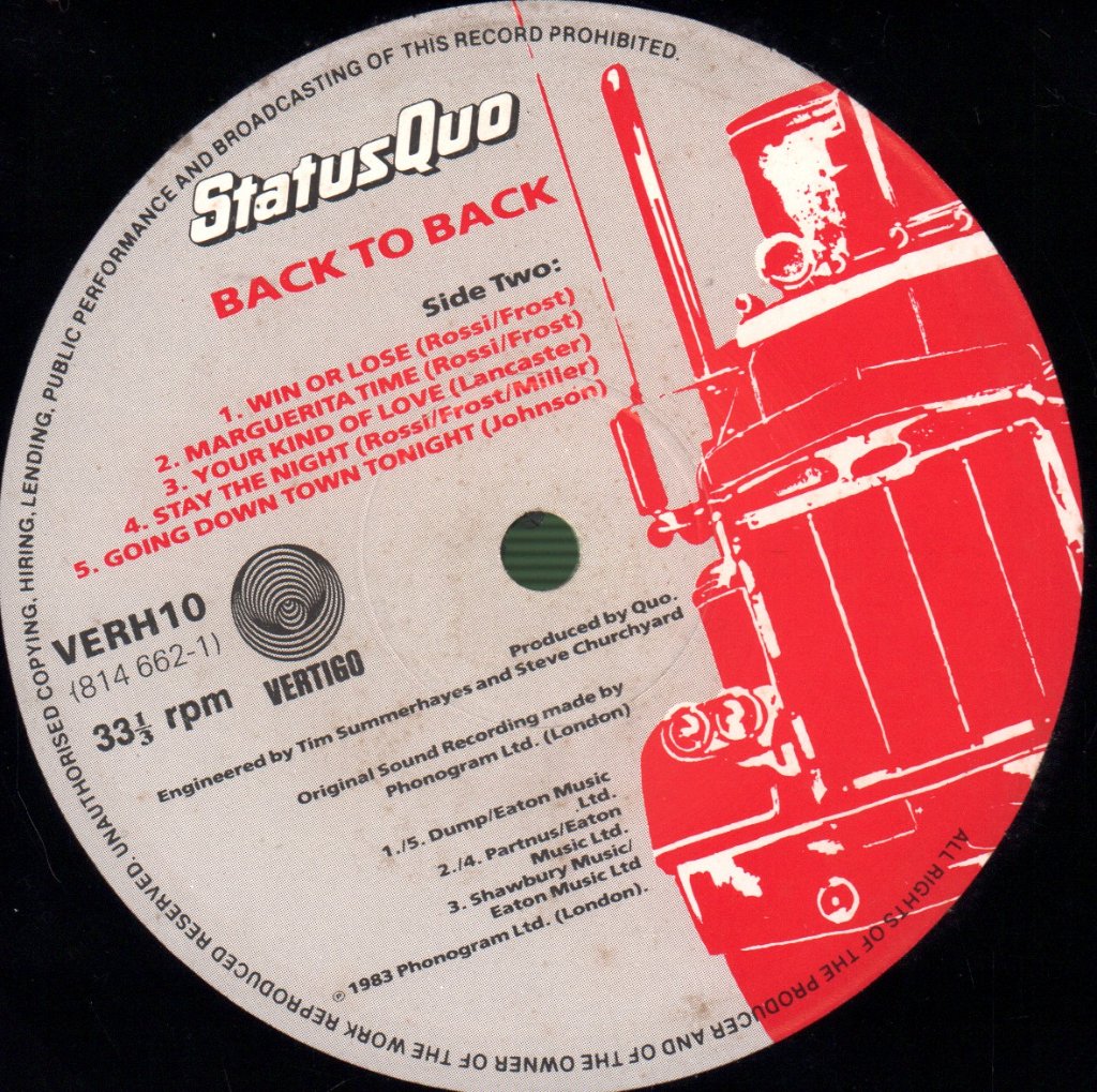 Status Quo - Back To Back - Lp