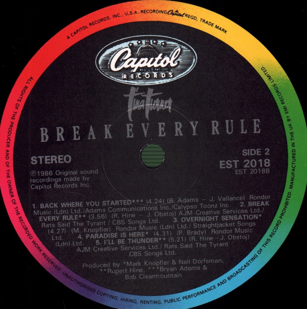 Tina Turner - Break Every Rule - Lp