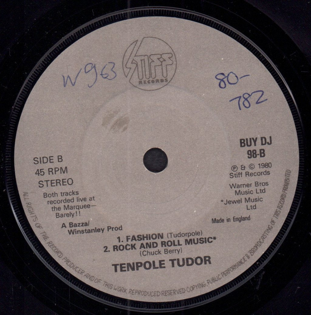 Tenpole Tudor - 3 Bells In A Row - 7 Inch