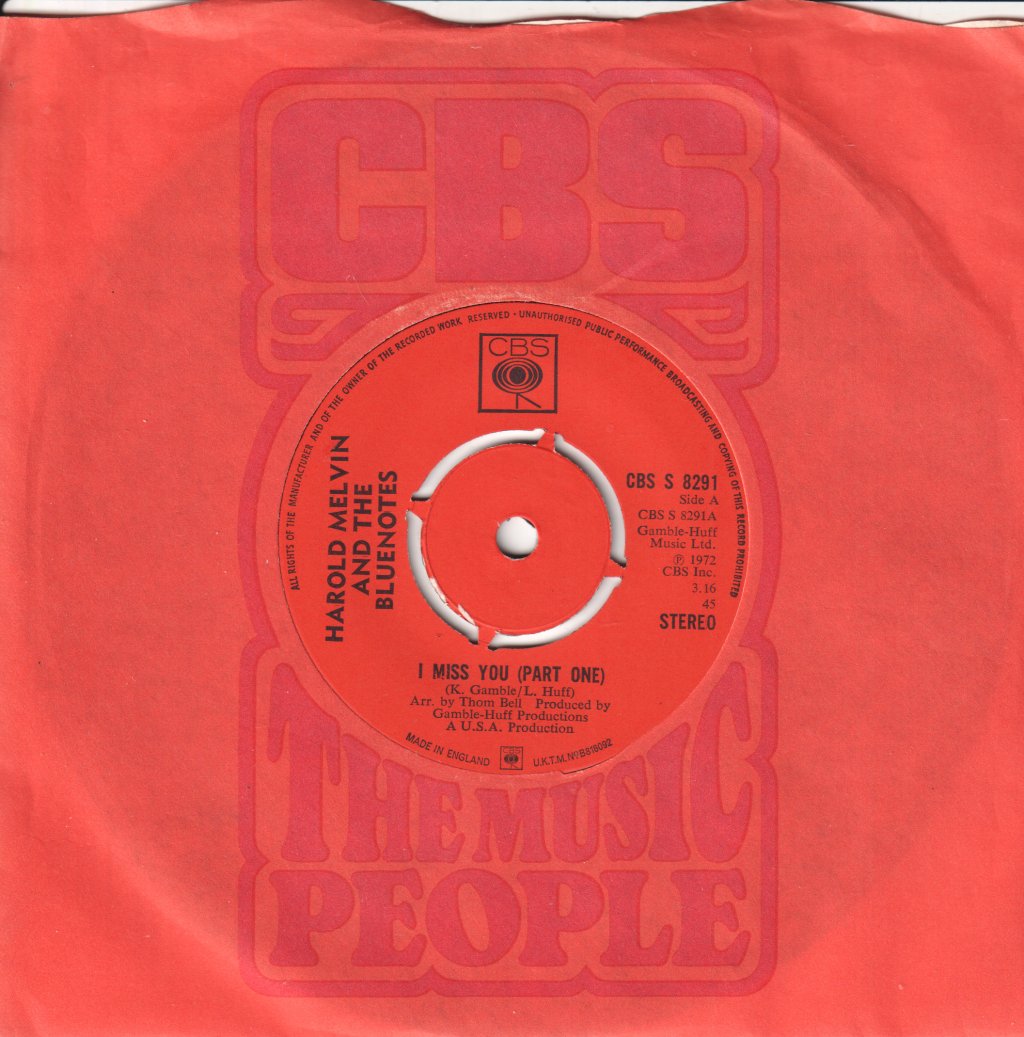 Harold Melvin And The Blue Notes - I Miss You - 7 Inch