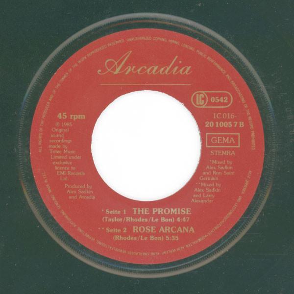 Arcadia (80'S Pop) - Promise - 7 Inch
