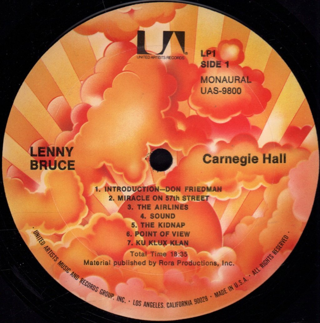 Lenny Bruce - Carnegie Hall - Triple Lp