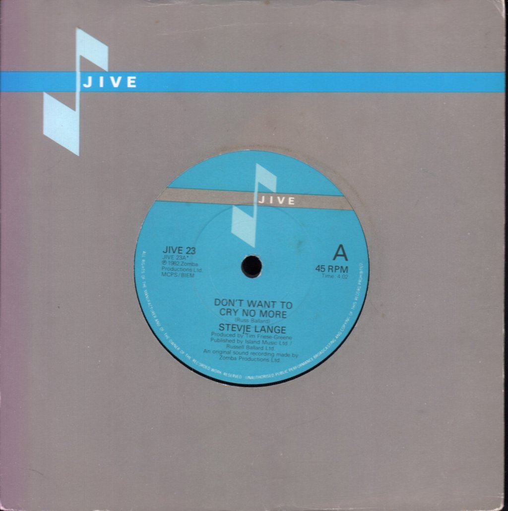 Stevie Lange - Don't Want To Cry No More - 7 Inch