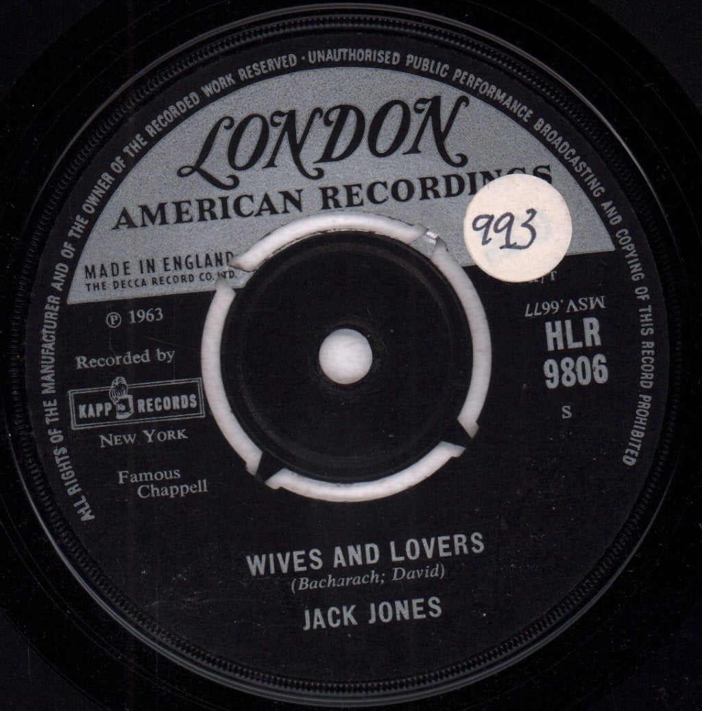 Jack Jones - Wives And Lovers - 7 Inch