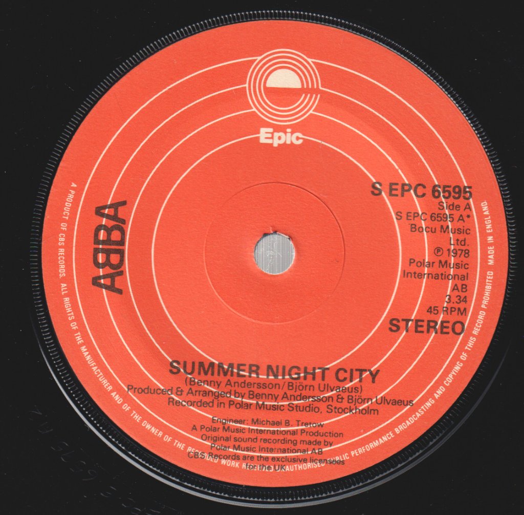 ABBA - Summer Night City - 7 Inch