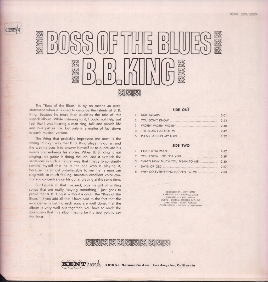 B.B. King - Boss Of The Blues - Lp