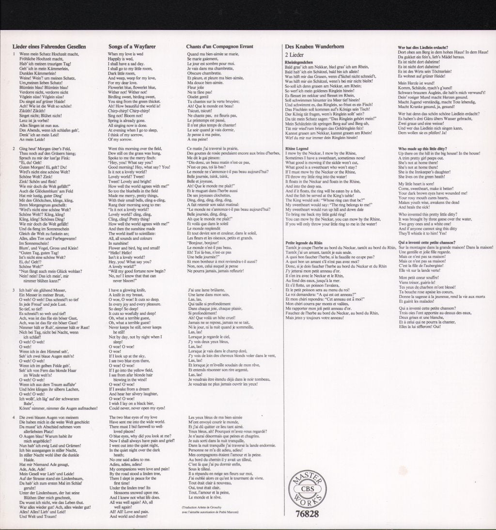 Frederica von Stade / London Philharmonic Orchestra / Andrew Davis - Mahler - Lieder Eines Fahrenden Gesellen / Rückertlieder / 2 Lieder - Lp