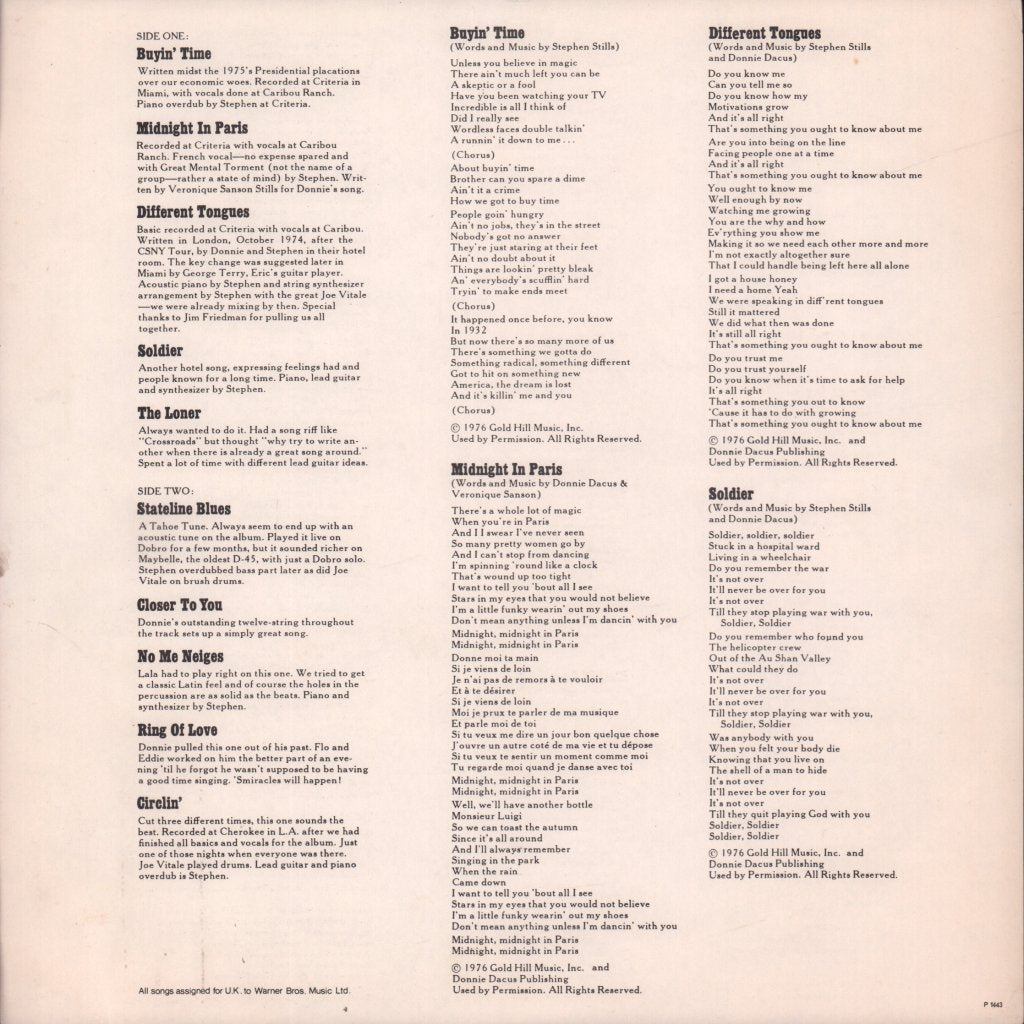 Stephen Stills - Illegal Stills - Lp
