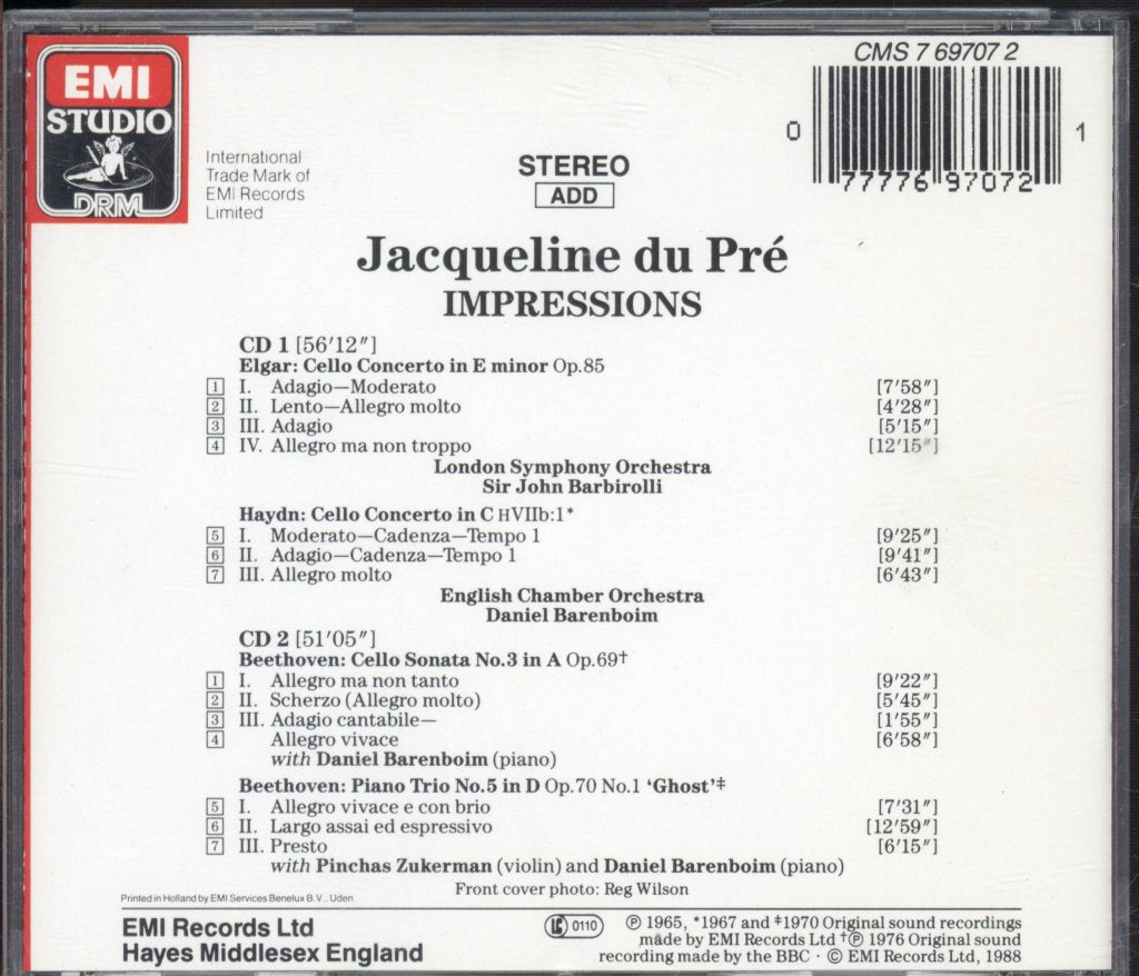 Jacqueline Du Pré - Impressions - Double Cd