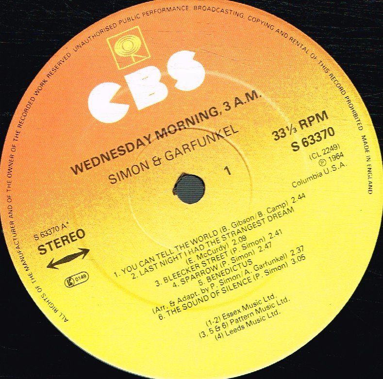 Simon And Garfunkel - Wednesday Morning 3Am - Lp