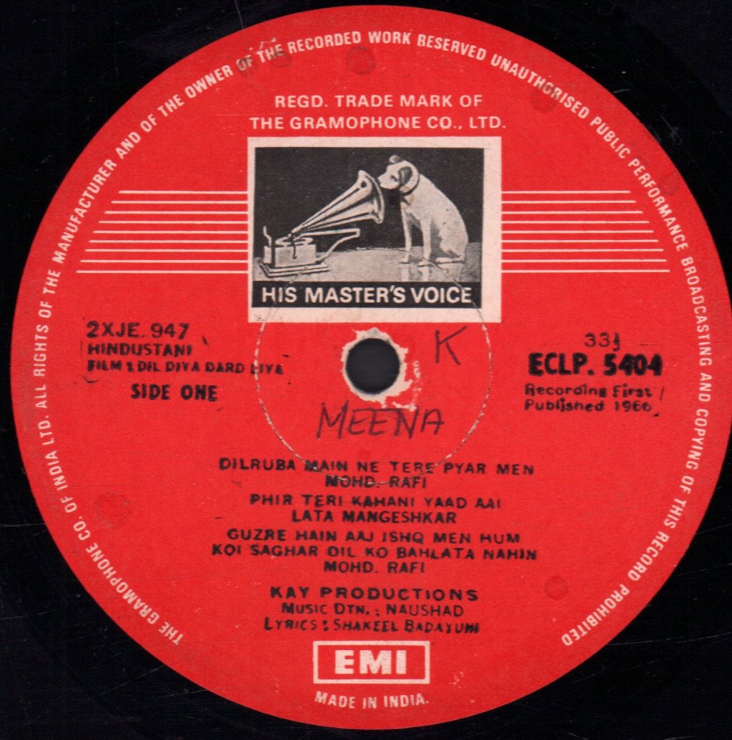 Naushad, Shakeel Badayuni - Dil Diya Dard Liya - Lp