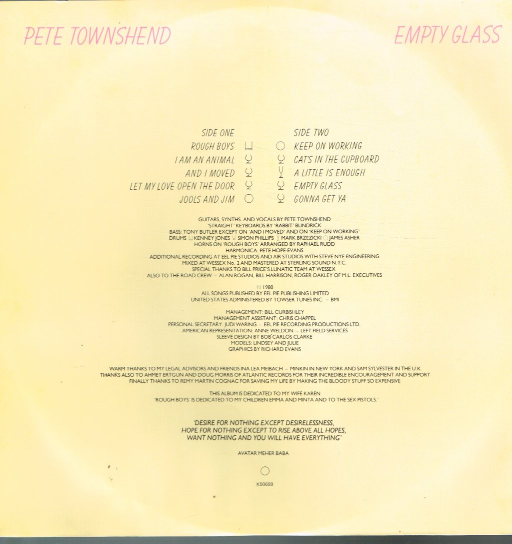 Pete Townshend - Empty Glass - Lp