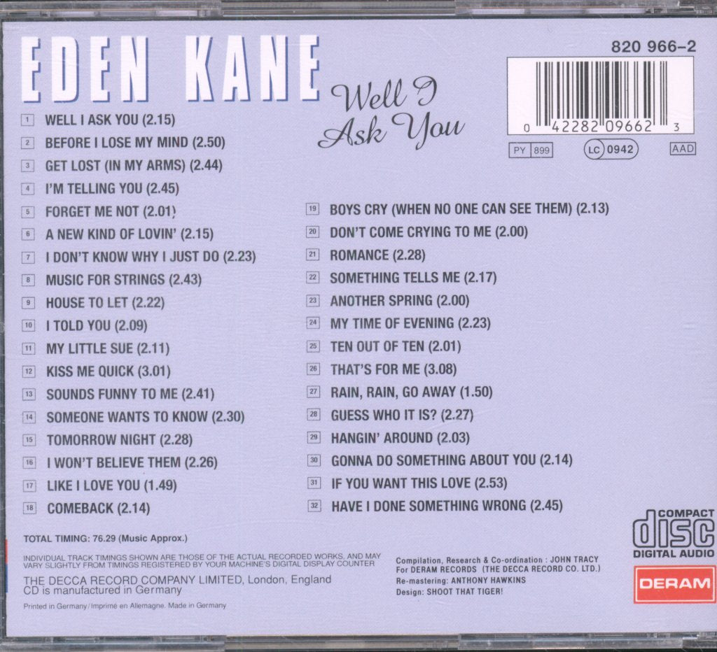Eden Kane - Well I Ask You - Cd