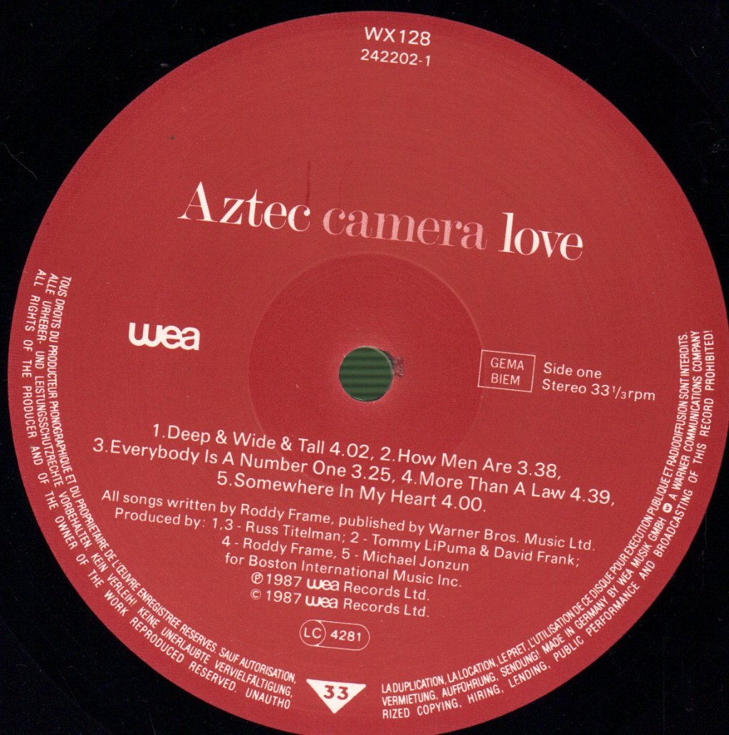 Aztec Camera - Love - Lp