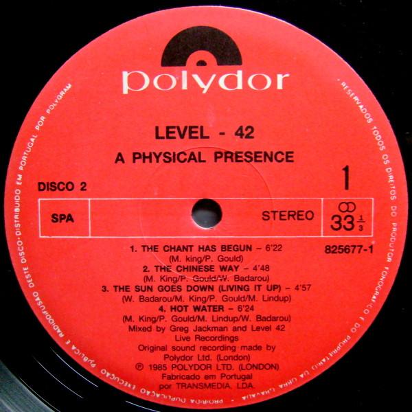 Level 42 - A Physical Presence - Double Lp