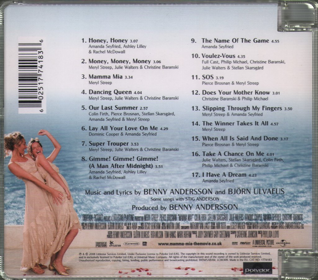 Mamma Mia - Movie Soundtrack - Cd