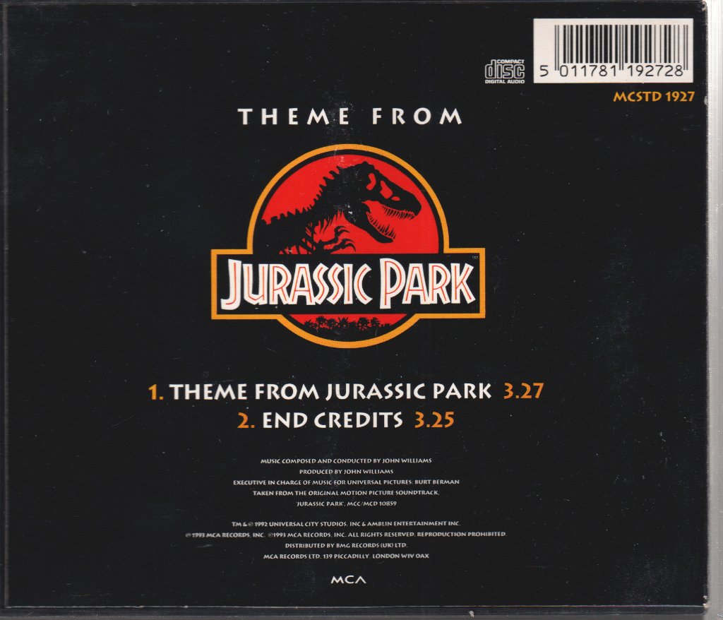 John Williams - Theme From Jurassic Park - Cd