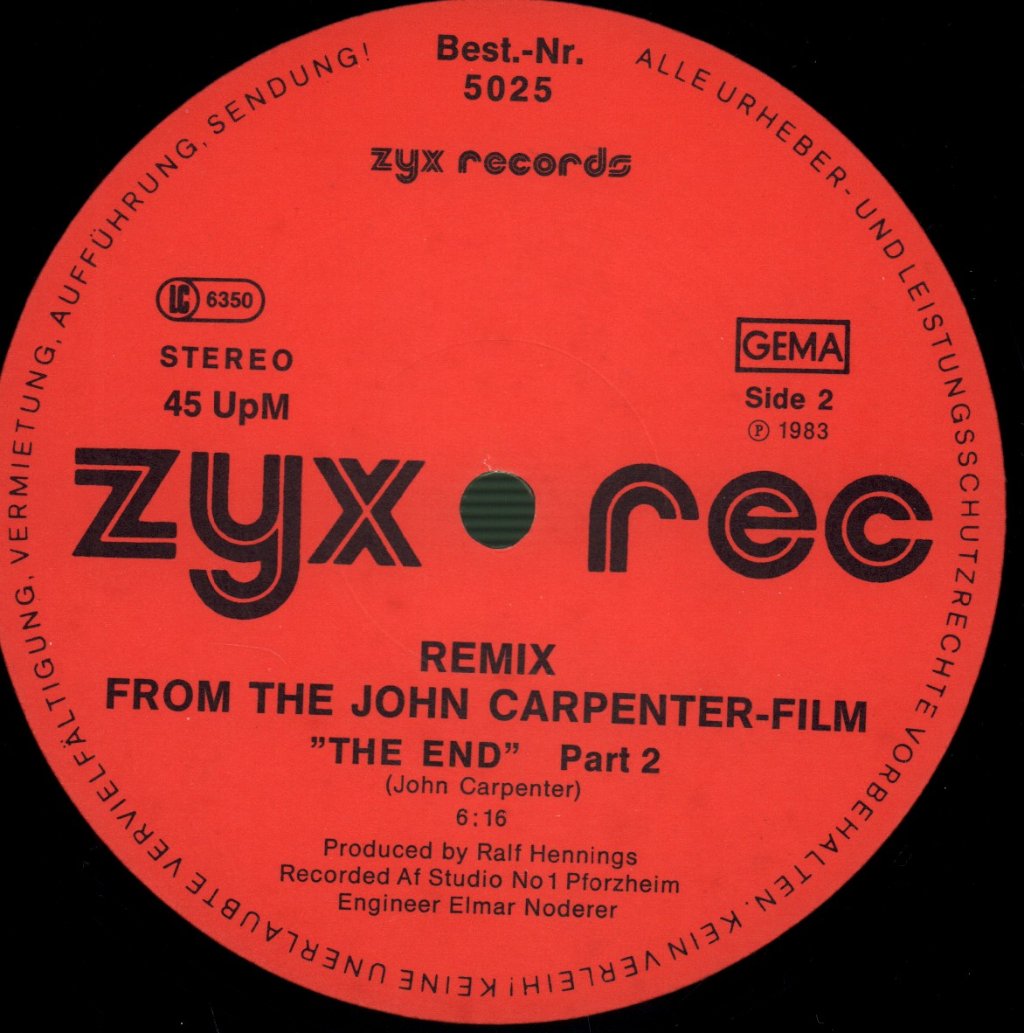 Splash Band - John Carpenter's The End (Assault On Precinct 13) (New Scratch-Mix) - 12 Inch