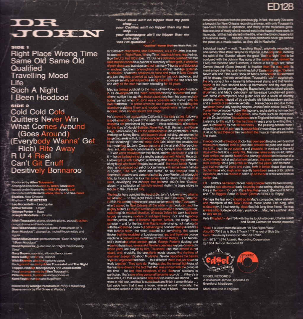 Dr John - I Been Hoodood - Lp