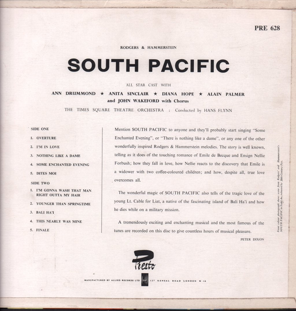 Times Square Theatre Orchestra - South Pacific - Lp