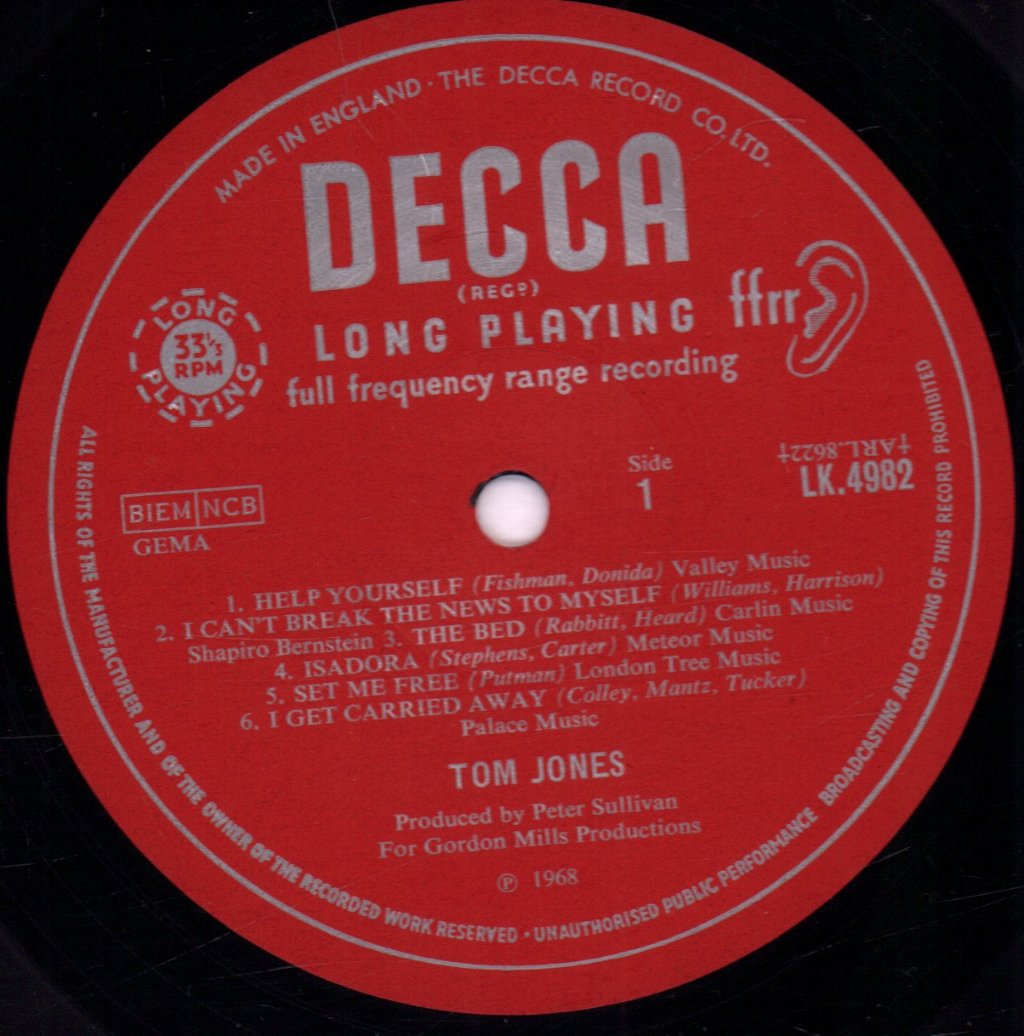 Tom Jones - Help Yourself - Lp