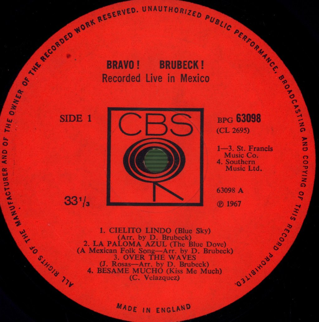 Dave Brubeck Quartet - Bravo! Brubeck! - Lp