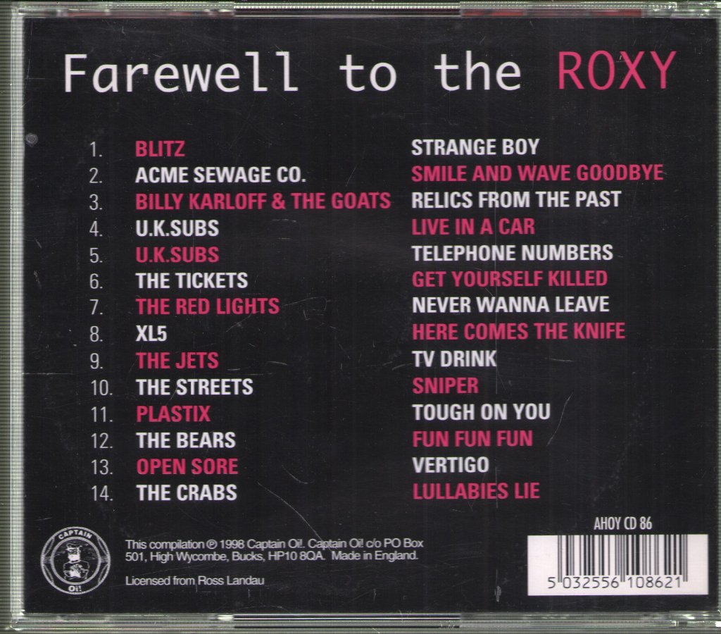 Various Artists - Farewell To The Roxy - Cd