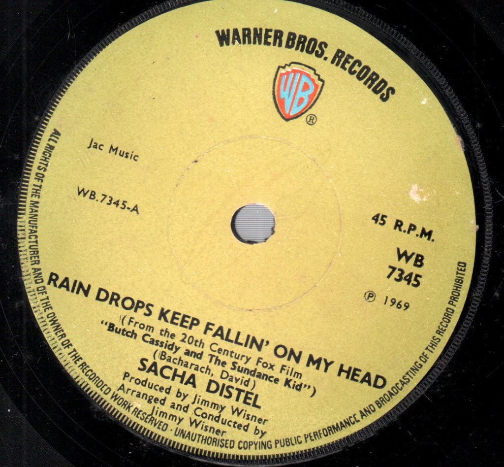 Sacha Distel - Raindrops Keep Fallin' On My Head - 7 Inch
