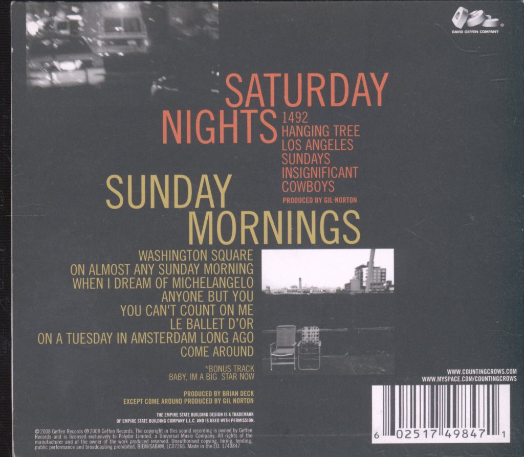 Counting Crows - Saturday Nights & Sunday Mornings - Cd