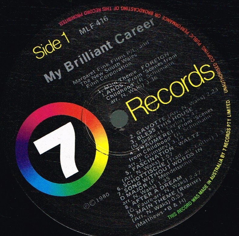 My Brilliant Career - Soundtrack Music - Lp