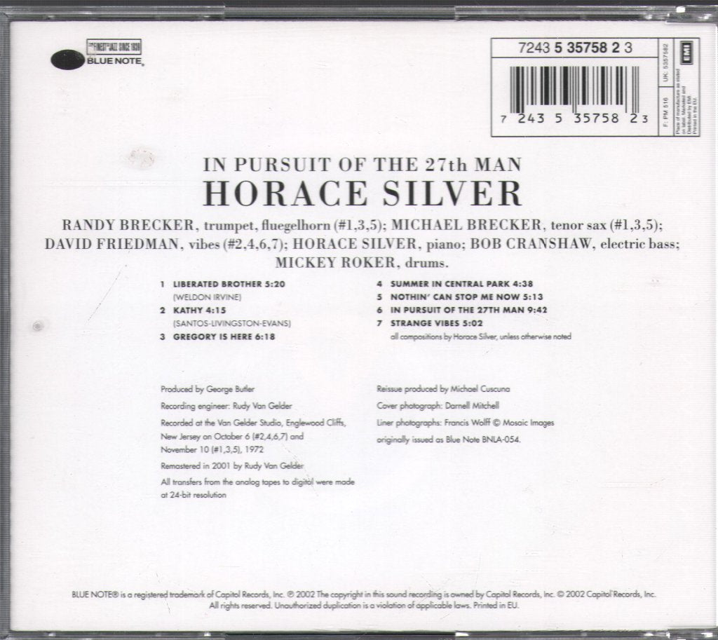 Horace Silver - In Pursuit Of The 27th Man - Cd