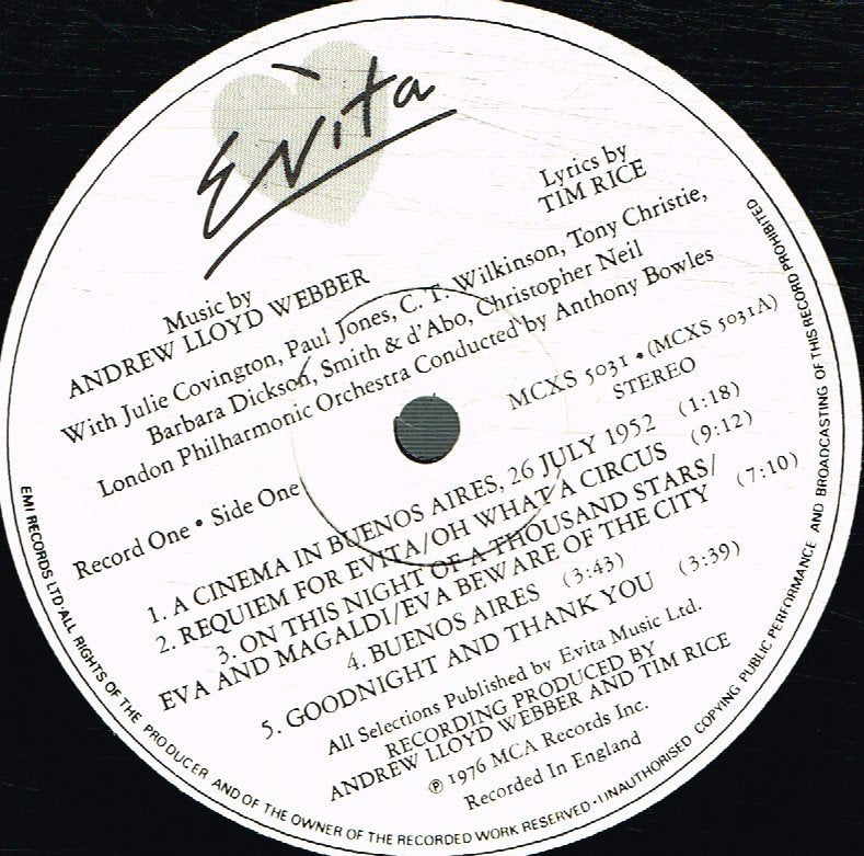 Andrew Lloyd Webber - Evita (Soundtrack) - Double Lp