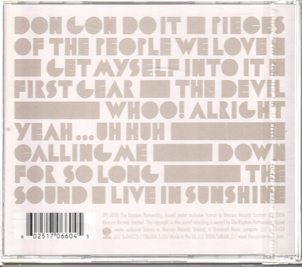 Rapture - Pieces Of The People We Love - Cd