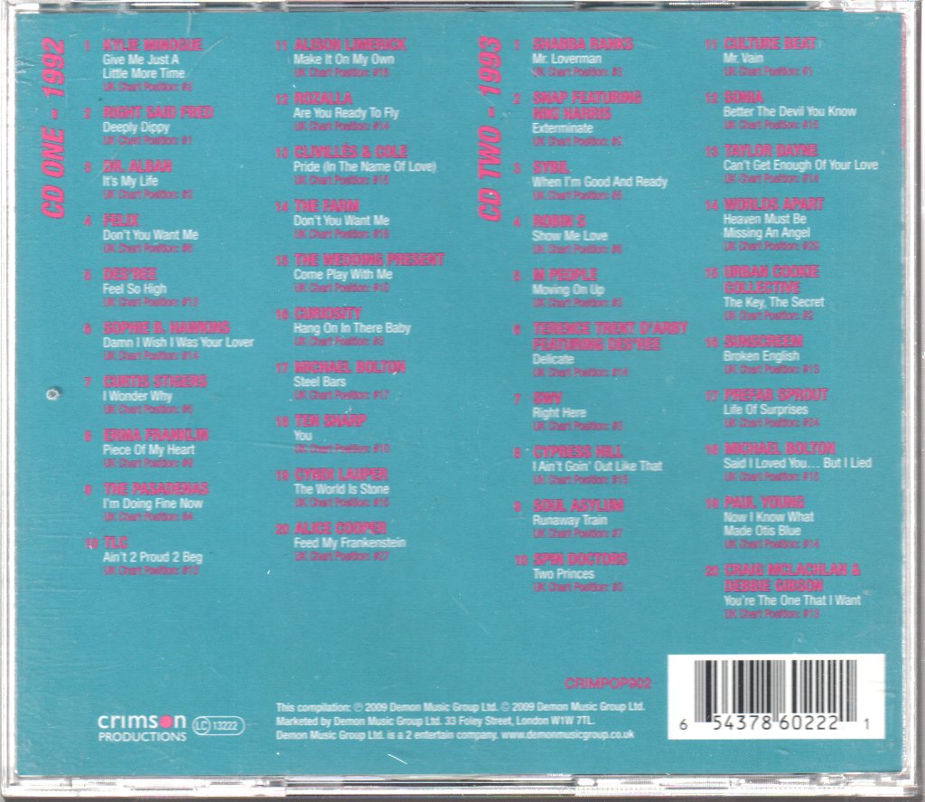Various Artists - Pop Years: 1992-1993 - Double Cd