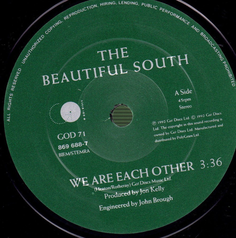 Beautiful South - We Are Each Other - 7 Inch