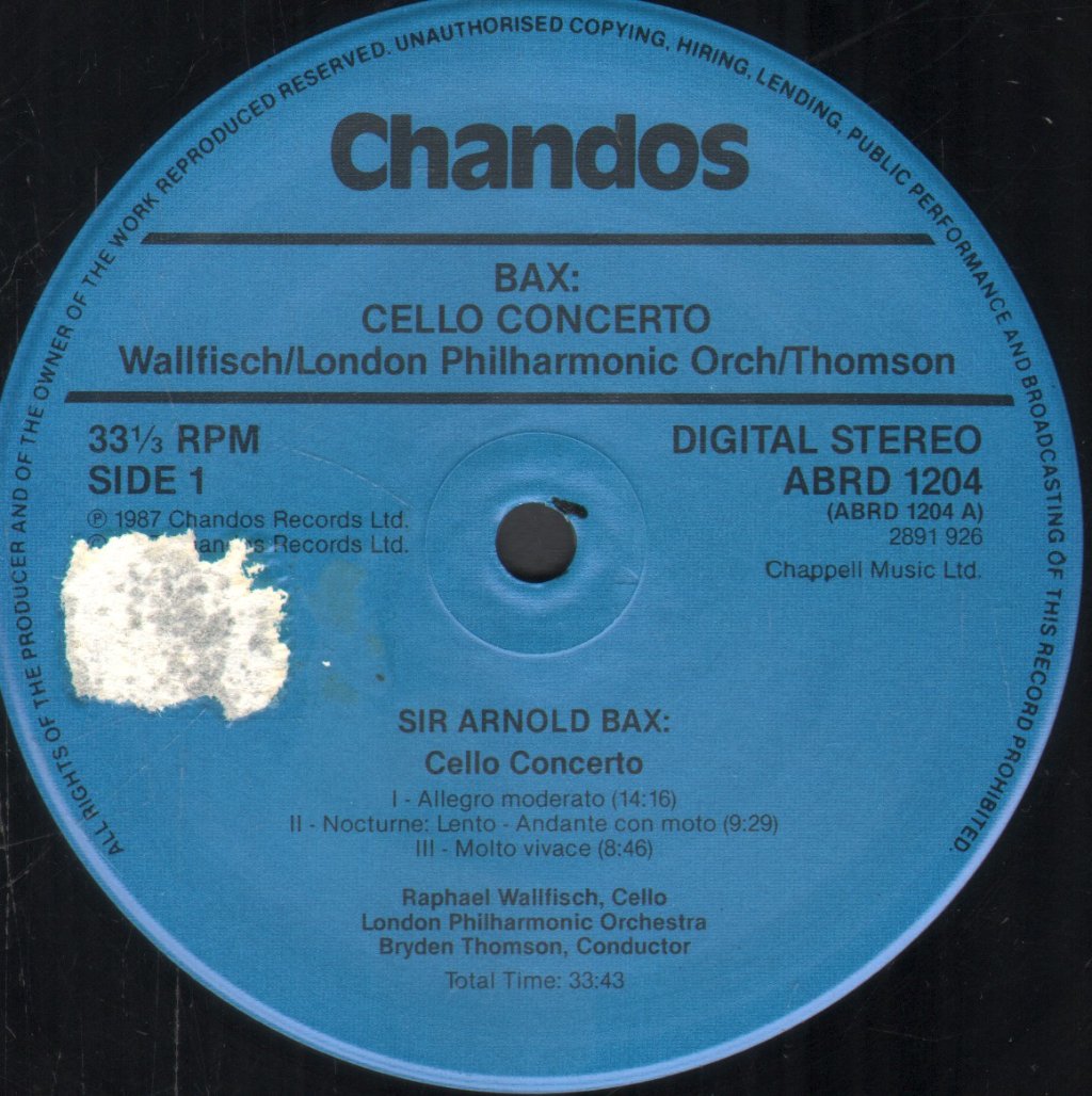 Raphael Wallfisch / London Philharmonic Orchestra / Bryden Thomson - Arnold Bax - Cello Concerto - Lp