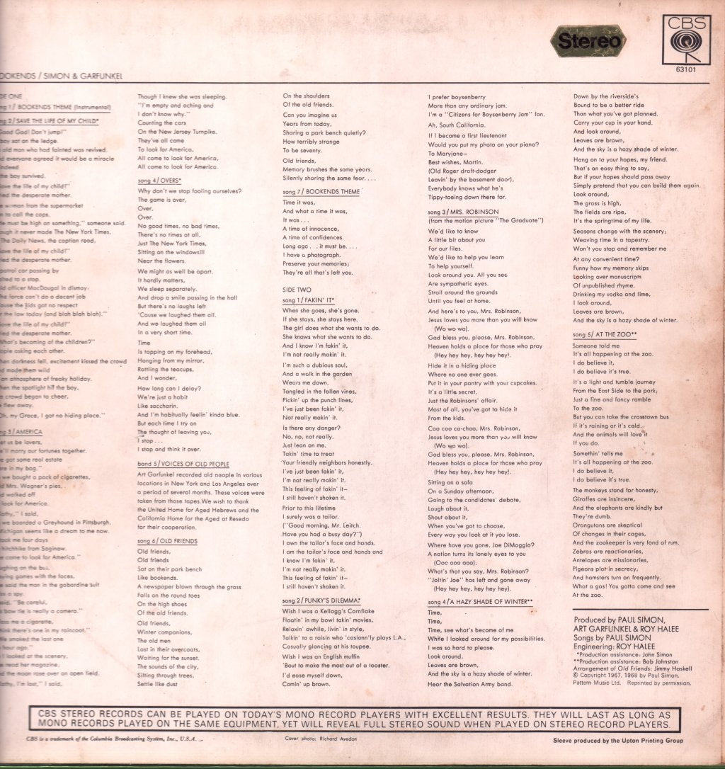 Simon And Garfunkel - Bookends - Lp