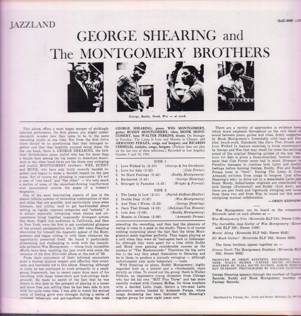 George Shearing And The Montgomery Brothers - George Shearing And The Montgomery Brothers - Lp