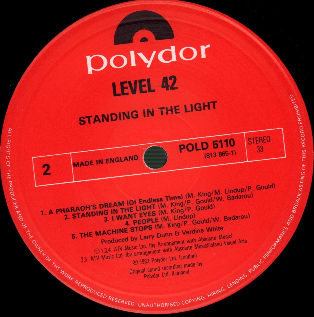 Level 42 - Standing In The Light - Lp