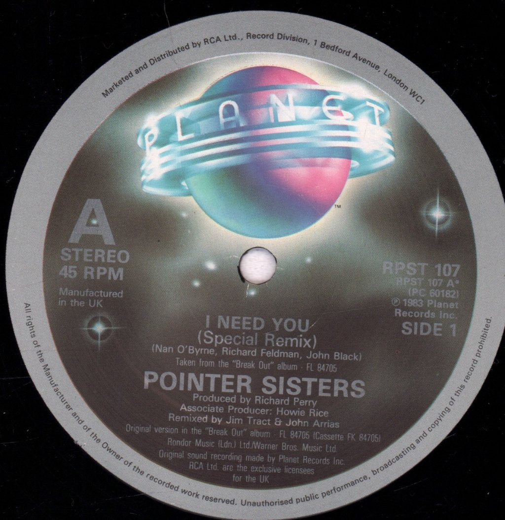 Pointer Sisters - I Need You - 12 Inch