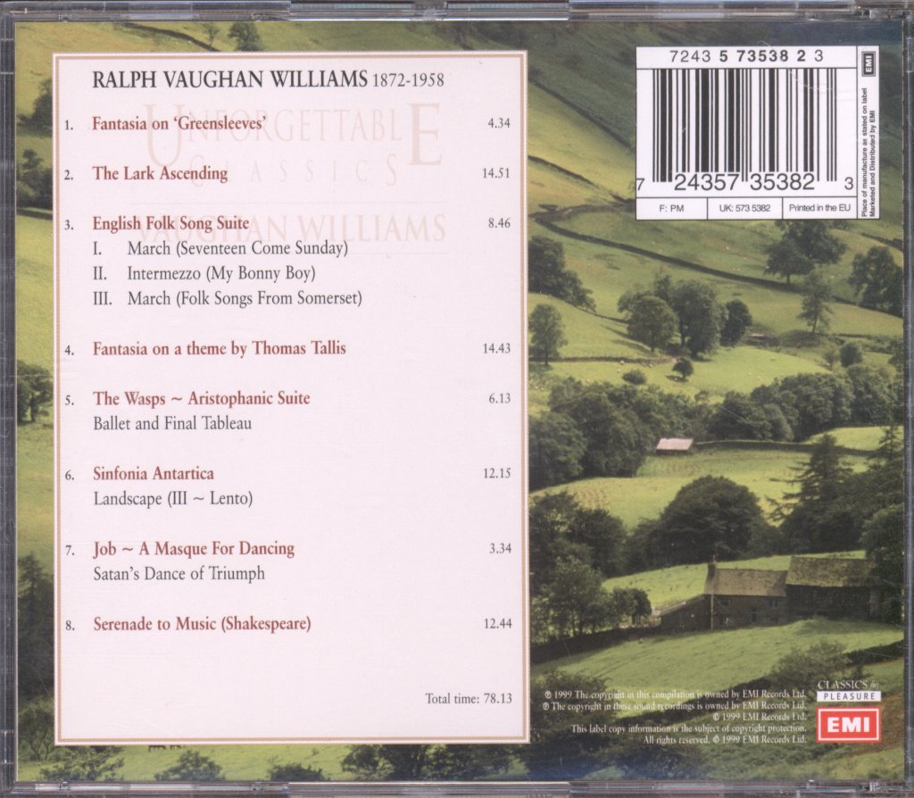 Ralph Vaughan Williams - Most Unforgettable Classics Vaughan Williams Ever - Cd