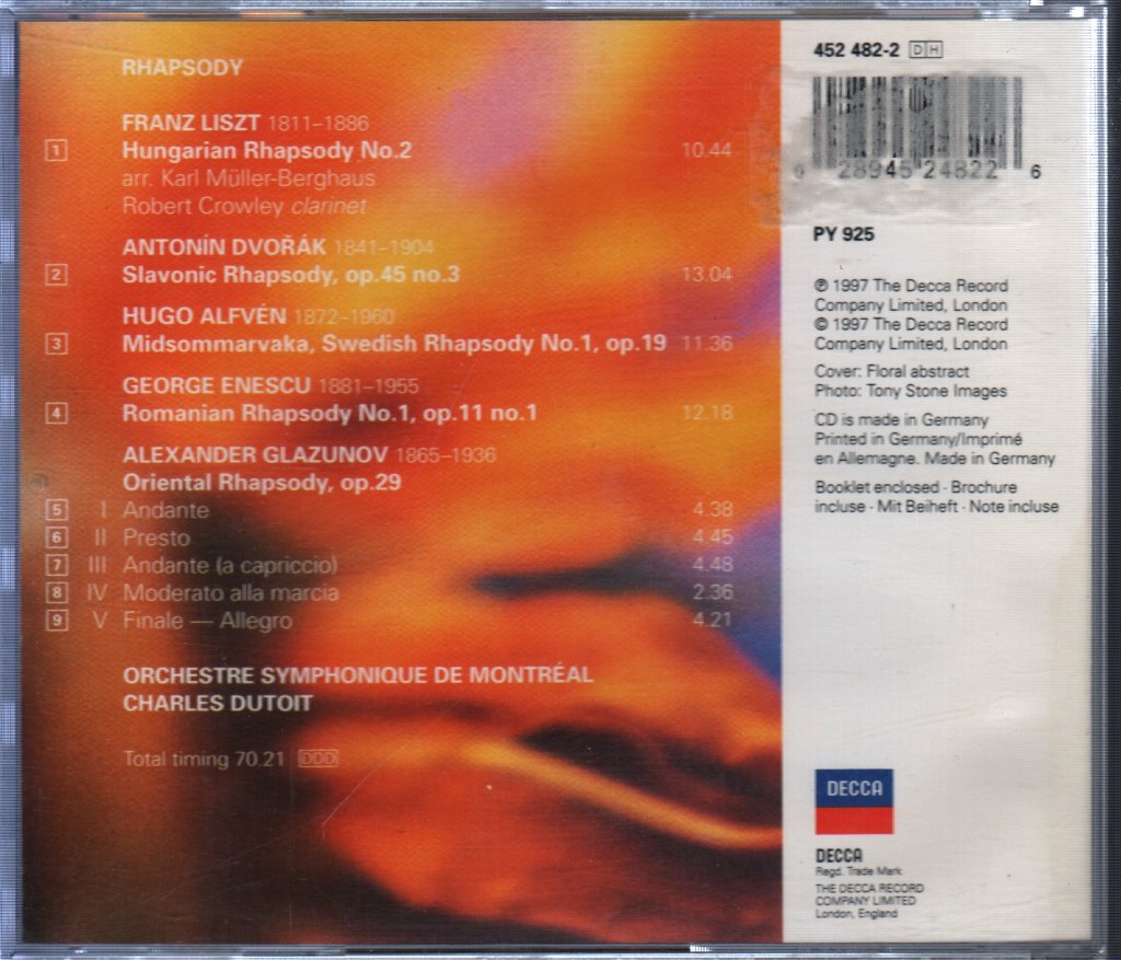 Charles Dutoit - Rhapsody - Cd