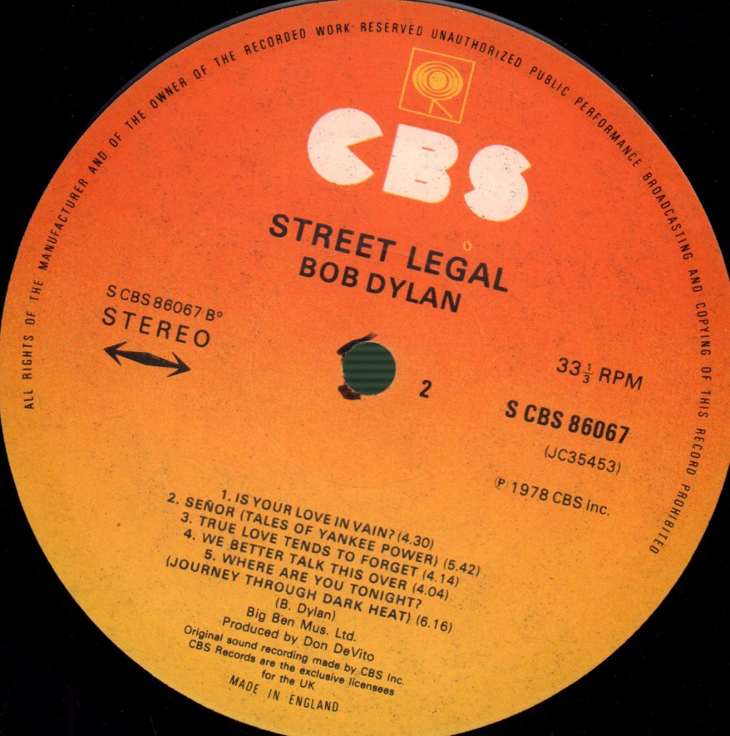 Bob Dylan - Street Legal - Lp
