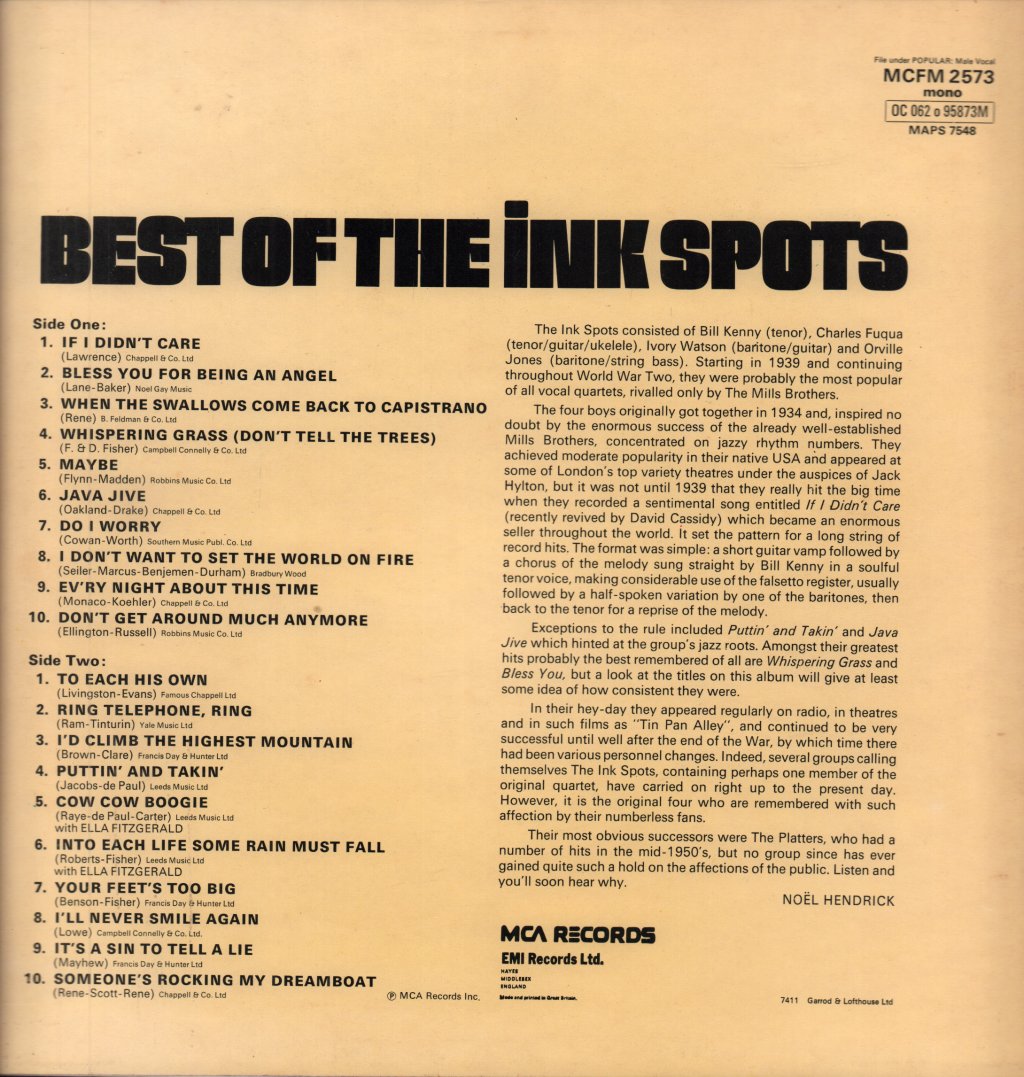 Inkspots - Best Of The - Lp